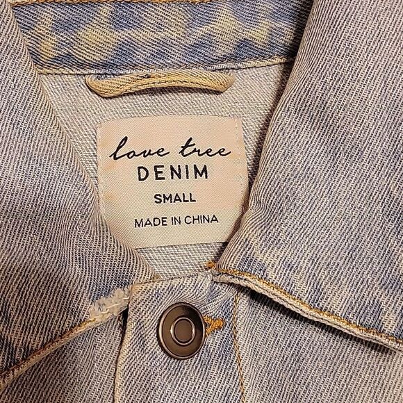Love Tree Denim Jacket size Small - Picture 2 of 4